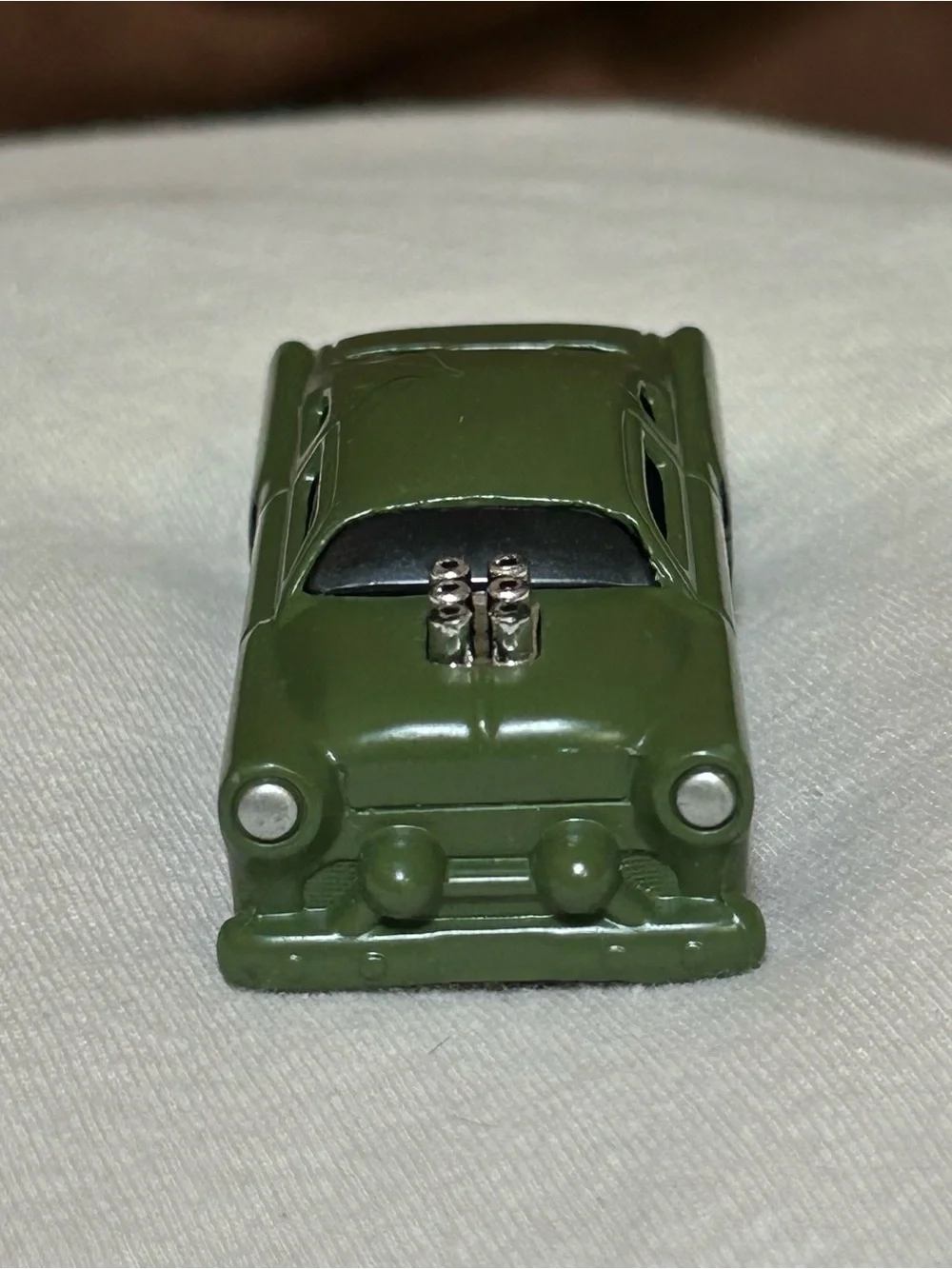 Maisto Leadfoot Olive Green Black Flames Chopped Custom Hot Rod 1/64 Scale